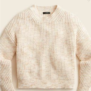 NWT J. Crew marled cotton-blend, chunky-knit crewneck sweater size medium